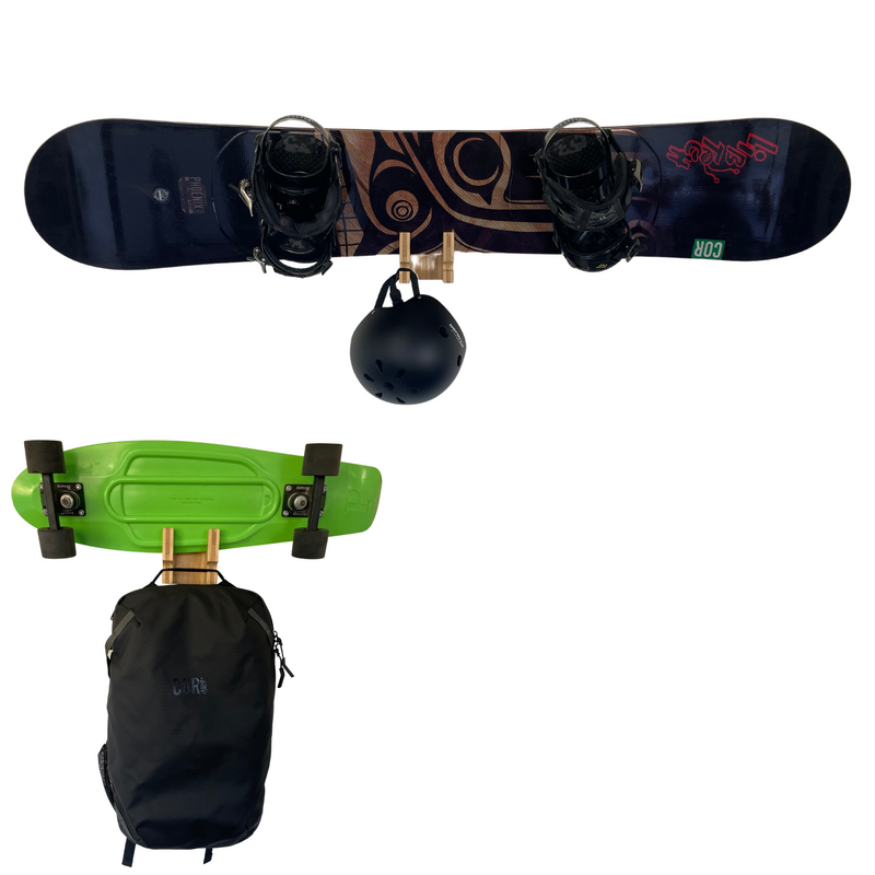 Load image into Gallery viewer, Bamboo Skate & Snowboard Wall Rack