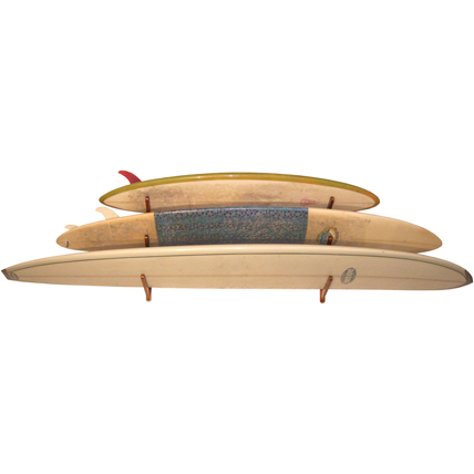 Load image into Gallery viewer, Triple Surfboard Wall Rack | Bamboo Rack Perfect for Surf, Wakeboards, Snowboards, Skateboards