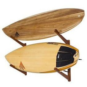 Load image into Gallery viewer, Triple Surfboard Wall Rack | Bamboo Rack Perfect for Surf, Wakeboards, Snowboards, Skateboards
