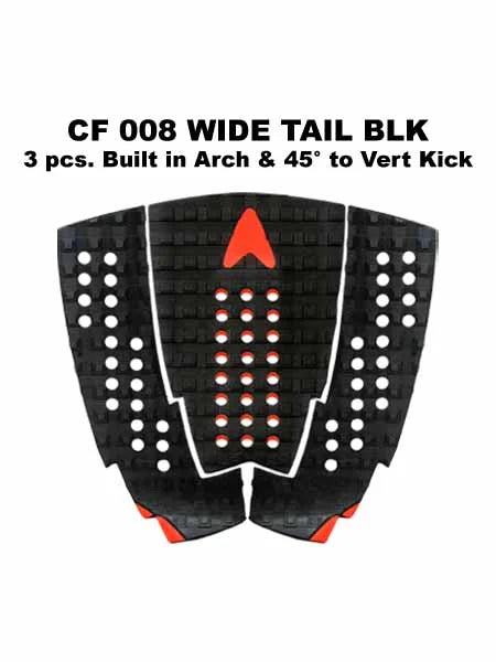 Wide Tail 3-Piece High-Performance Surfboard Traction Pad