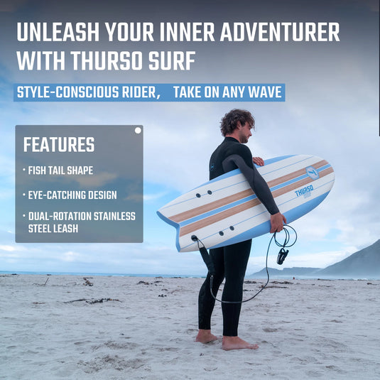Lancer 5'10 Soft Top Fish Surfboard