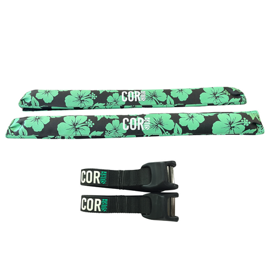 Aero Roof Rack Pad with 10' Scratch-Resistant Tie Downs (Flat Bars)