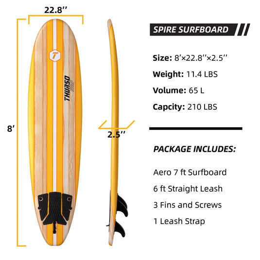 Spire 8 ft Soft Top Surfboard