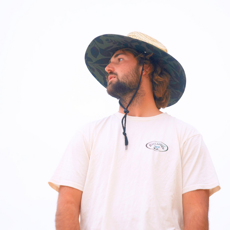 Load image into Gallery viewer, Straw Beach Lifeguard Sun Hat - Kona Green
