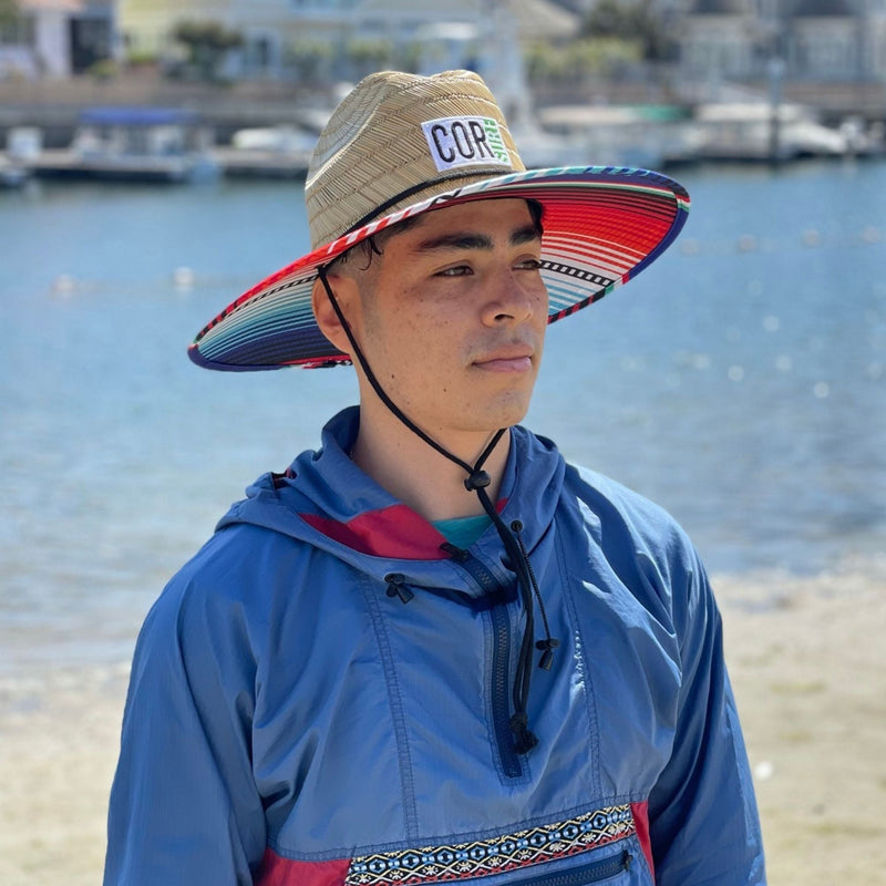 Load image into Gallery viewer, Straw Lifeguard Sun Beach Hats for Adults - Sarape
